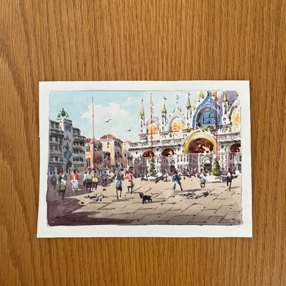 SET OF 2 WATERCOLORS OF VENICE ITALY VINTAGE - Picture 2 of 2
